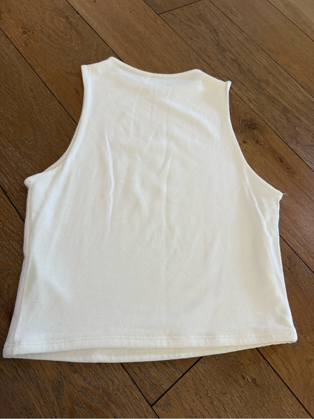Women's White Sleeveless Knit Tank Top